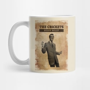 Vintage Old Paper 80s Style The Crickets ///Buddy Holly Mug